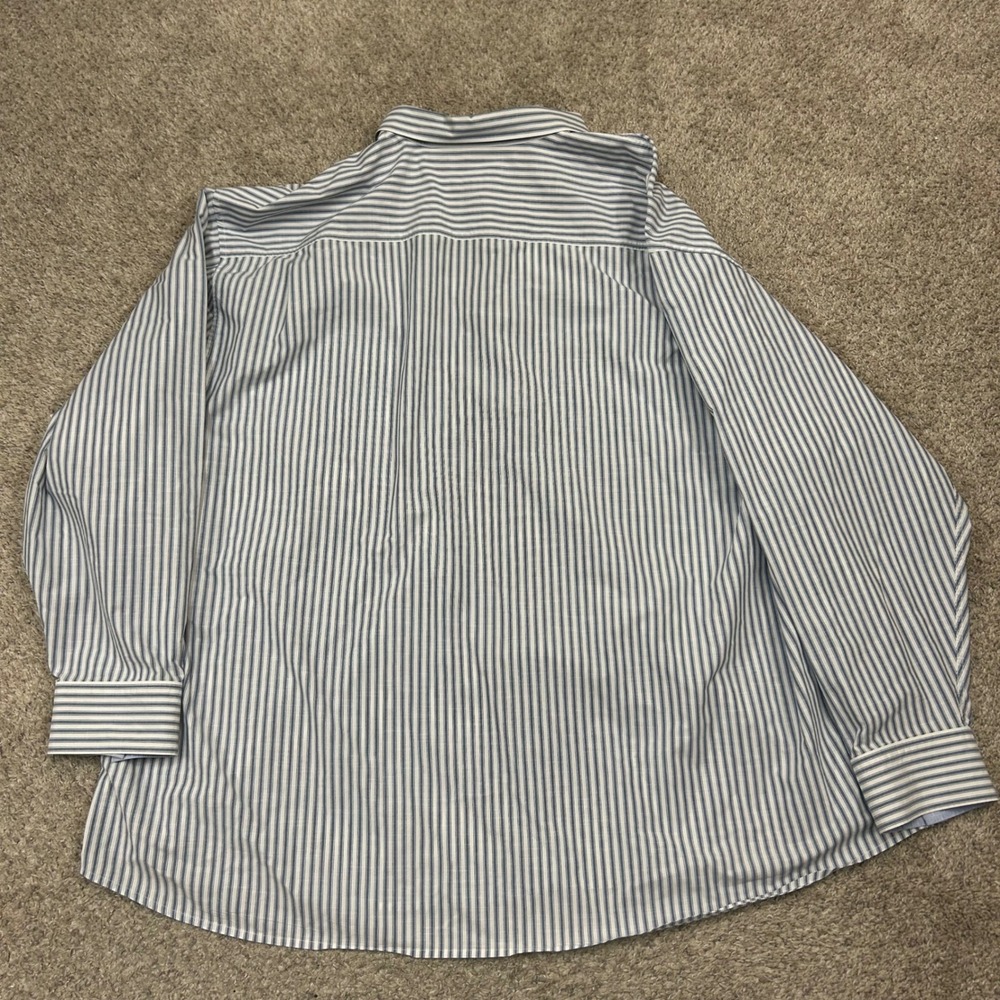 Tommy Bahama Button Down Shirt 4XLB Blue Stripe IslandZone Long Sleeve 4XB FLAW - Picture 8 of 8